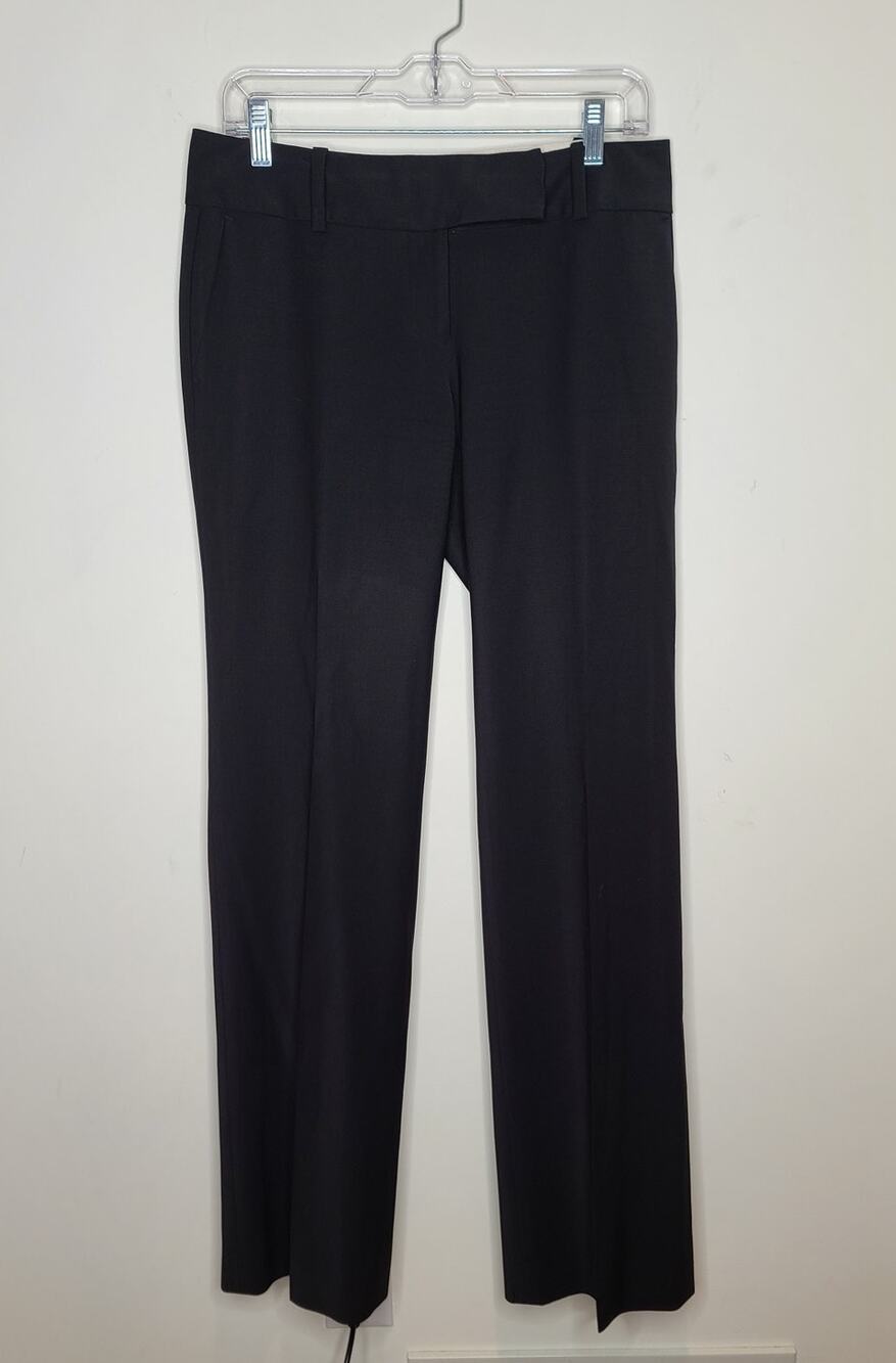 Ann Taylor black wool blend flat front dress career pants - 2